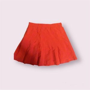 Salmon / Light Red Pleated Skirt